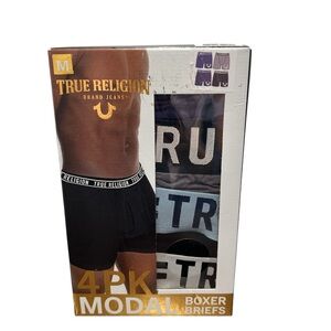 True Religion Men’s Boxer Briefs 4 Pack Modal Stretch Tag Free Size M 32-34 New